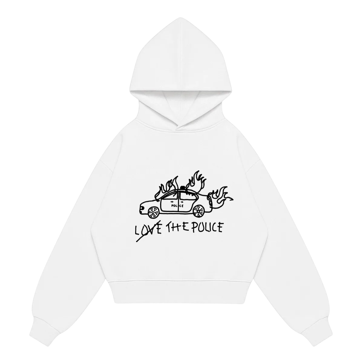 BRAND LOGO HOODIE — White Classic