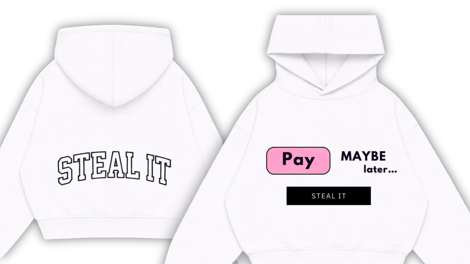 BLUZA "PAY LATER" BIAŁA