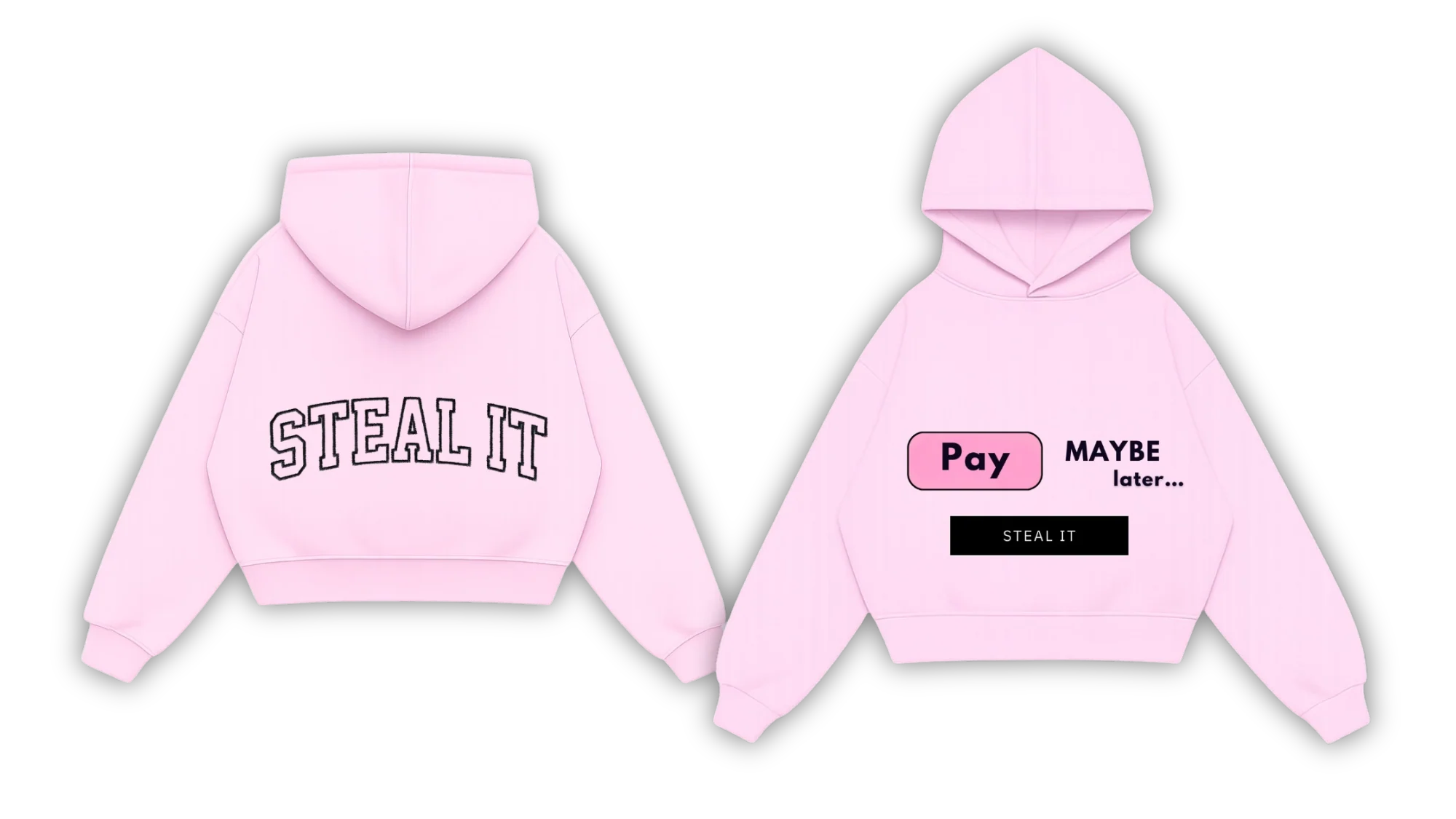 BLUZA "PAY LATER" RÓŻOWA